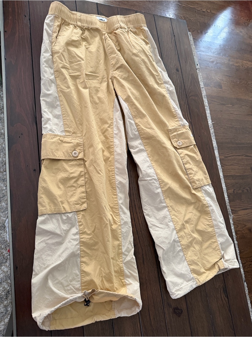 Obey Two-Tone Yellow & Cream Cargo Pants
